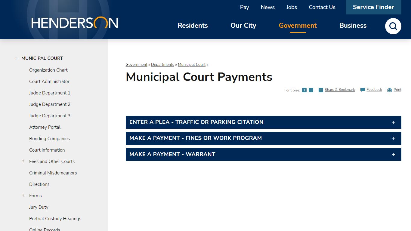 Municipal Court Payments | Henderson, NV